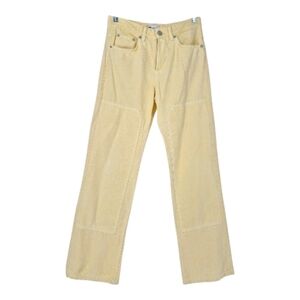 Zara Cargo Yellow Wide Leg Colorful Spring Cotton Denim Jeans‎